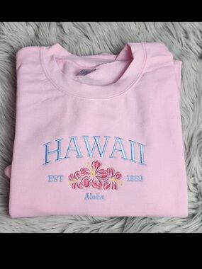 Women's Pink 'Hawaii' Crewneck Sweatshirt